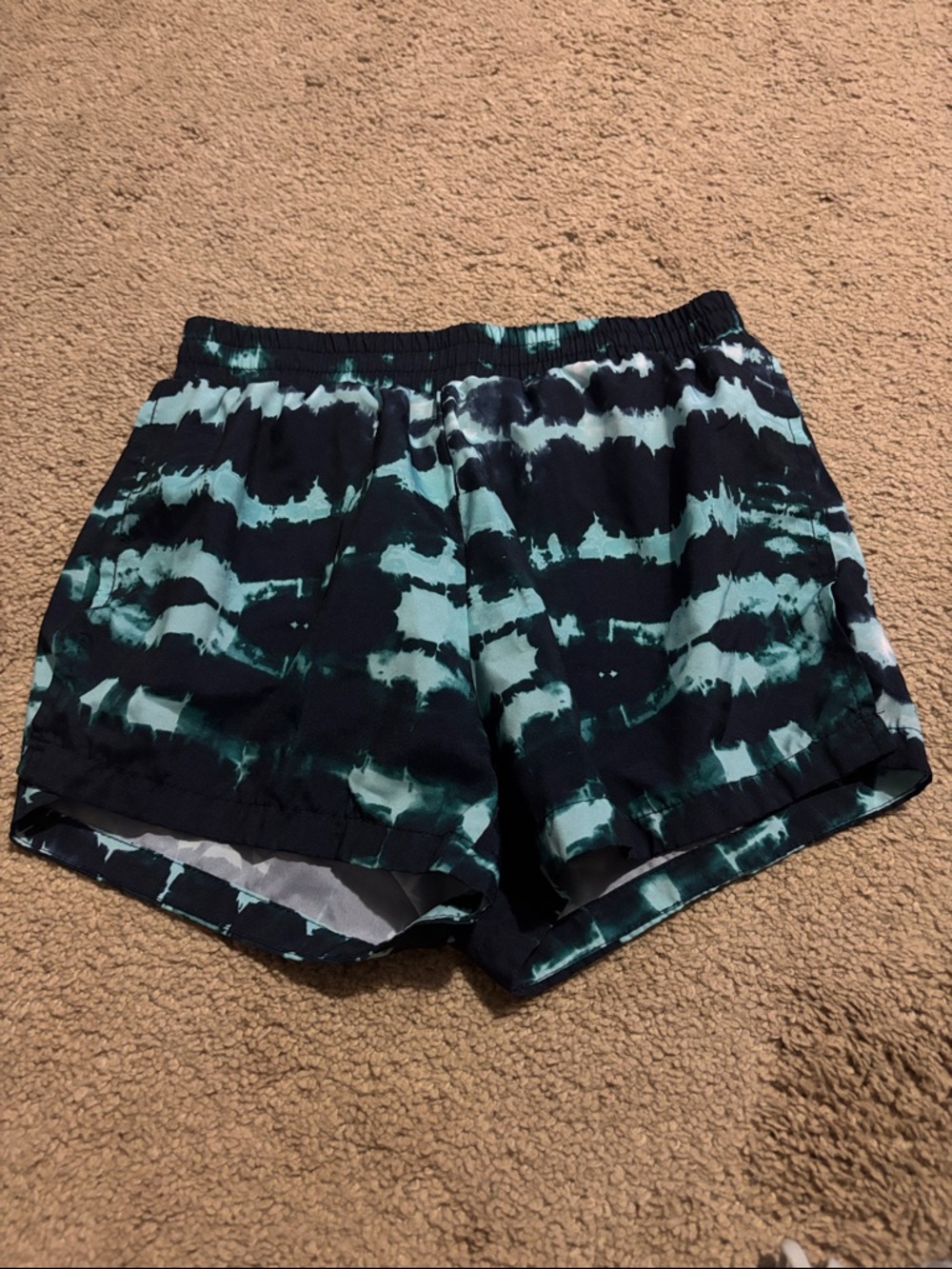 Old Navy Navy & Teal Tie-Dye Girls' Athletic Shorts